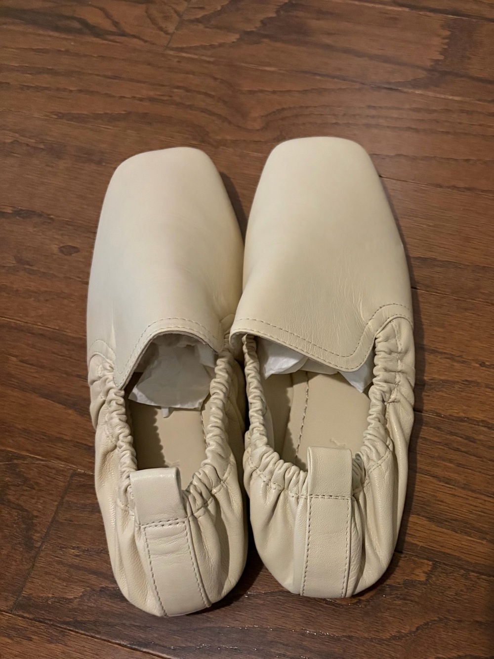 A.Emery Delphine Eggshell Cream Leather Slip-On Loafers